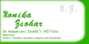 monika zsohar business card